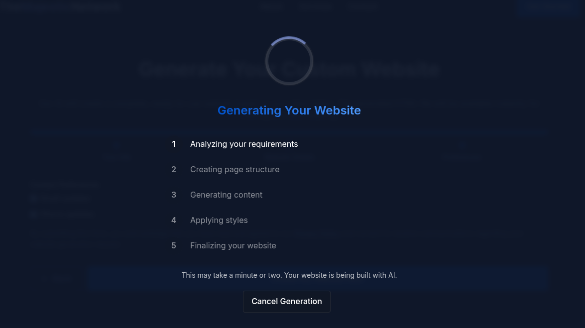 AI Website Generator Mockup